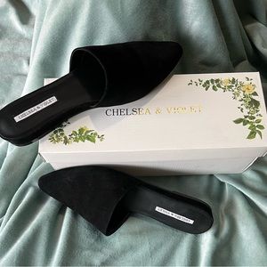 Chelsea & Violet   Black Suede Mule Women’s size 8.5